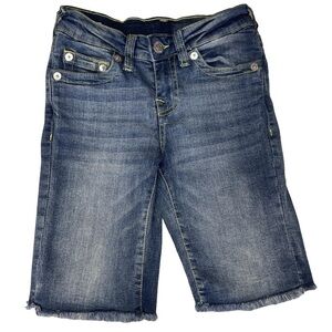 True Religion Geno Relaxed Slim Raw Hem Denim Shorts BOYS 8